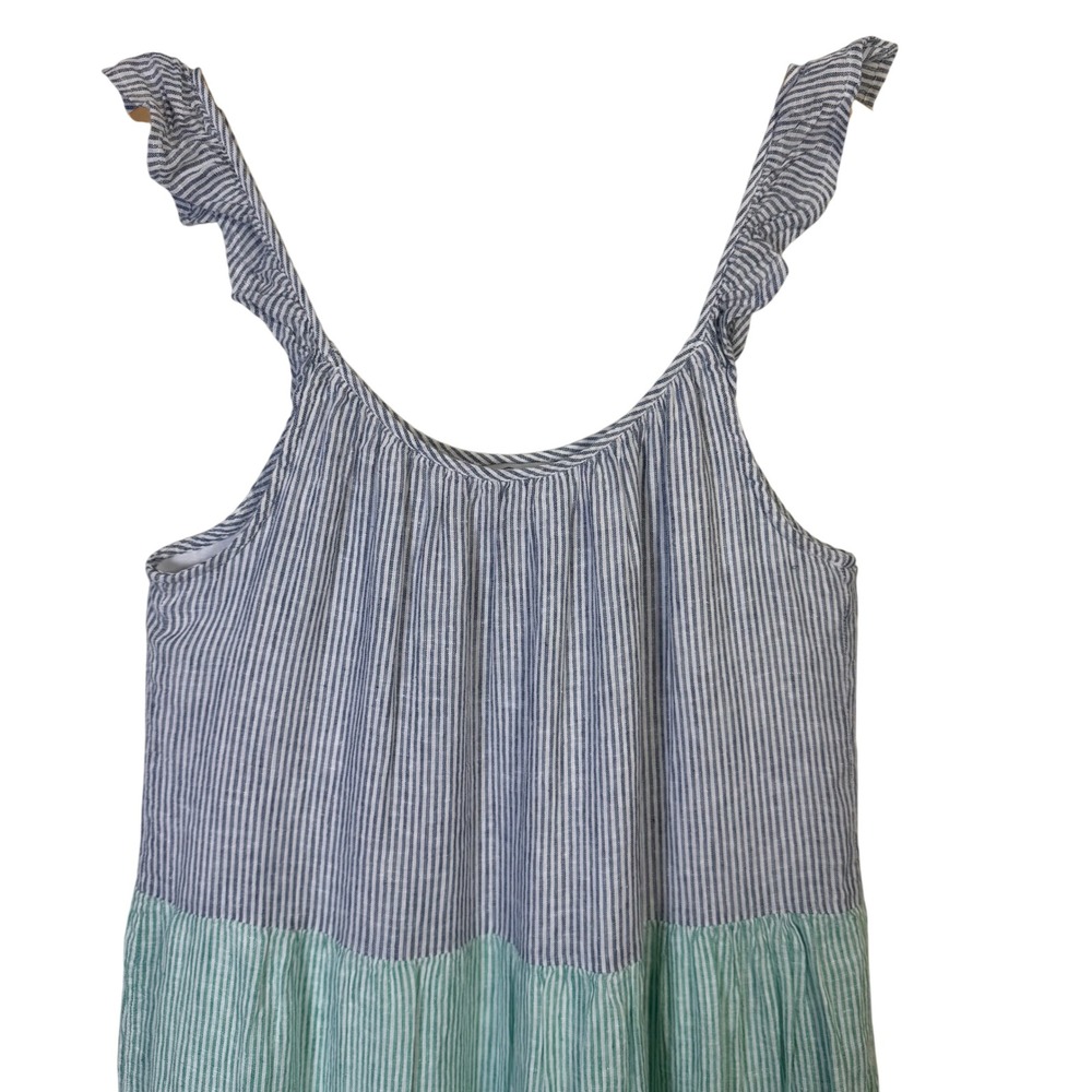 Rails Womens Dress XS Striped Multicolored Sleeveless Tiered Ruffle Straps Flowy - Picture 2 of 6